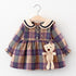 Baby Girl Plaid Long Sleeve Doll Neck Skirt